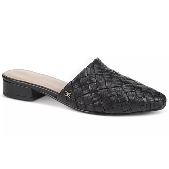 Sam Edelman Page Leather Almond Toe Mules Black Women's 8.5 - Picture 2 of 11